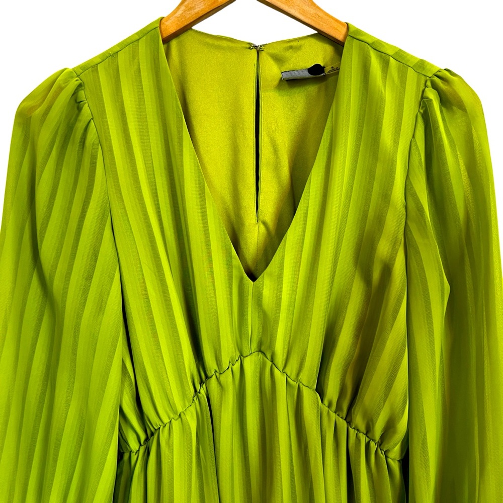 Maison Tara  Chloe Apricot Green Mini Dress. Size 8 - Picture 3 of 15